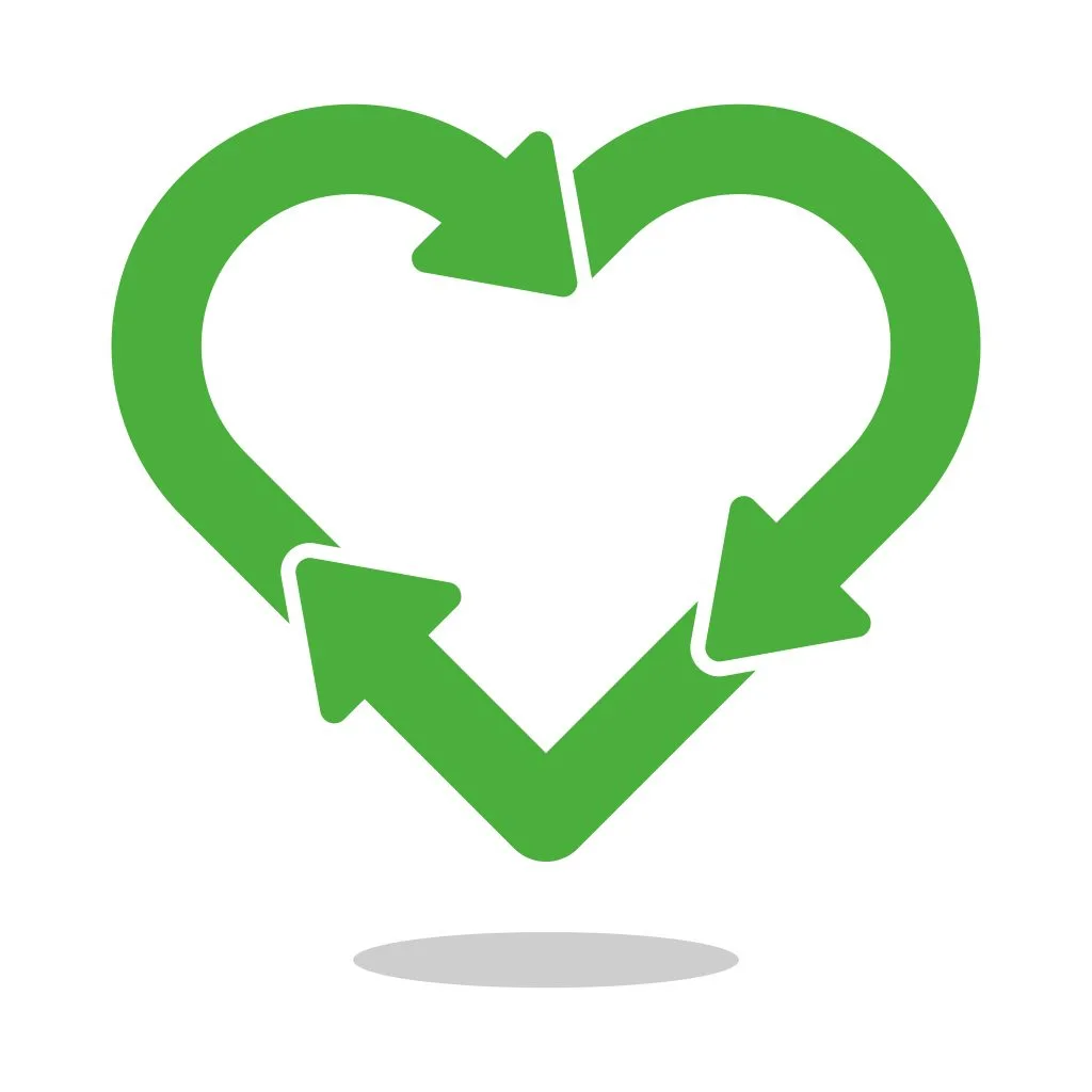 עמוד הבית 1 Heart Shaped Recycle Sign