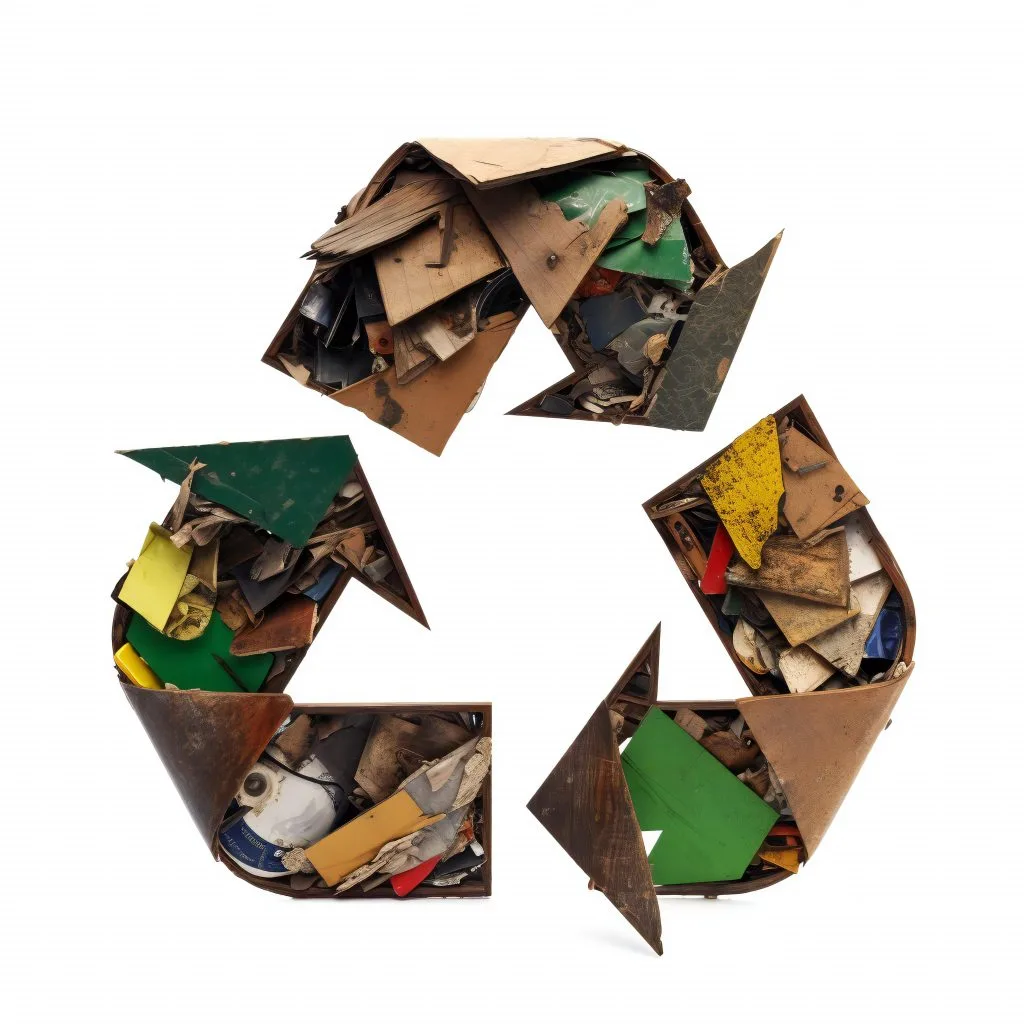 עמוד הבית 2 recycling symbol made garbage isolated white background